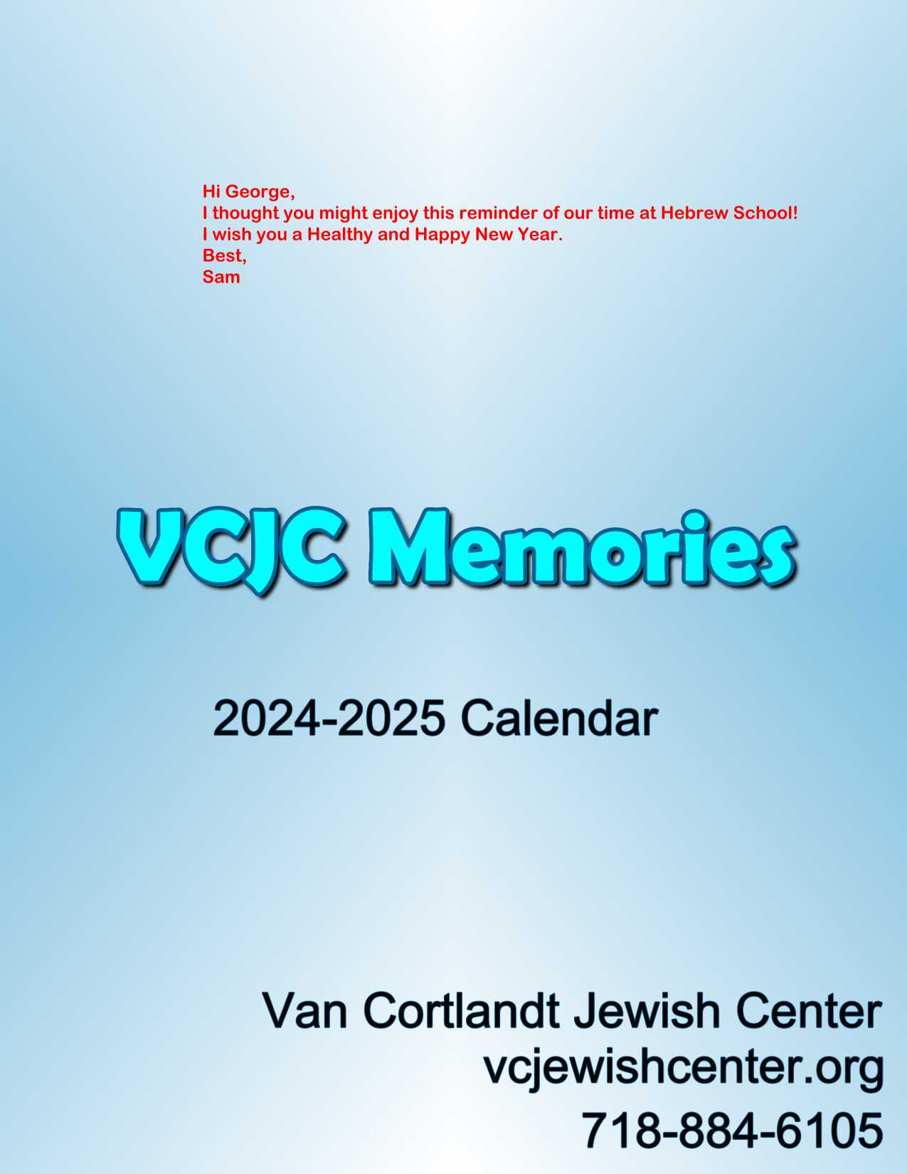 VCJC Memories 2024-25 Calendar